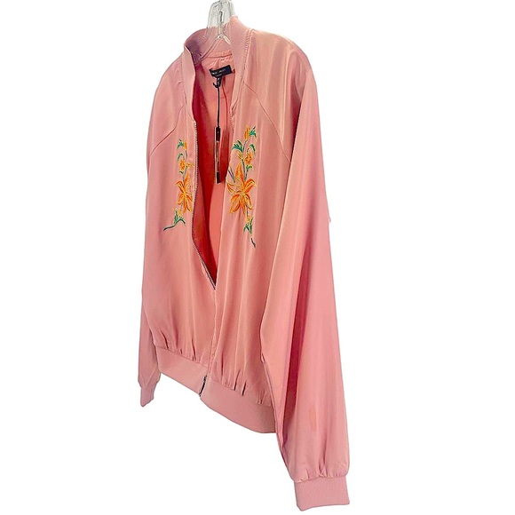 Romeo & Juliet Couture NEW Dusty Pink Embroidered Bomber Jacket Sz Medium $175 - Picture 4 of 8